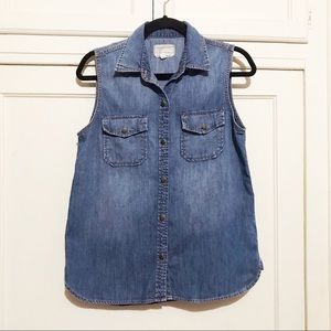 Current/Elliot Denim Button Down Tank